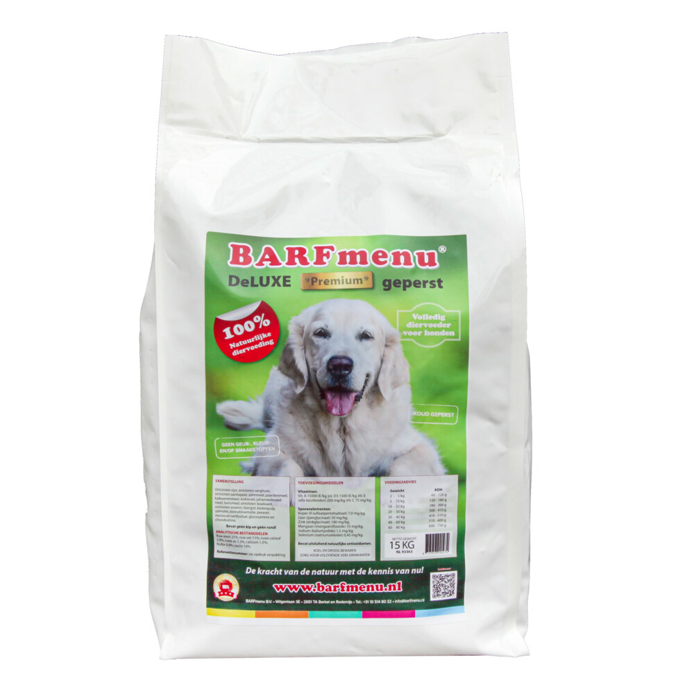 BARFmenuHondenvoer Deluxe Premium Geperst 15 kg