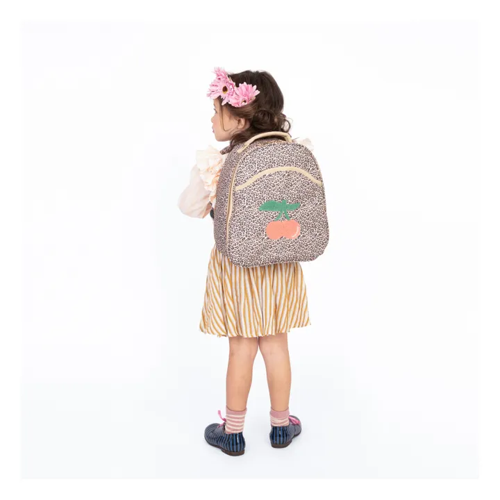 Jeune Premier Sac à Dos Ralphie Léopard Cherry | Beige