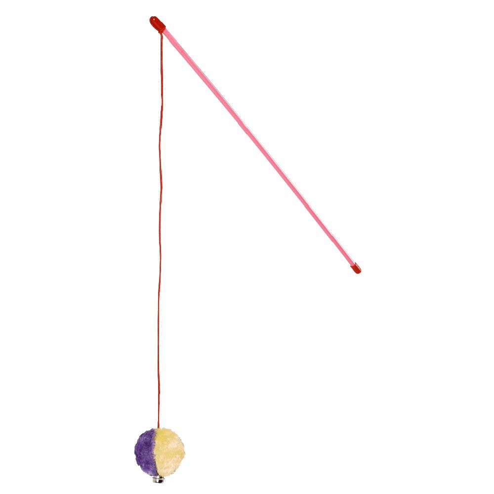 Jouet pour chat pompon avec canne à pêche