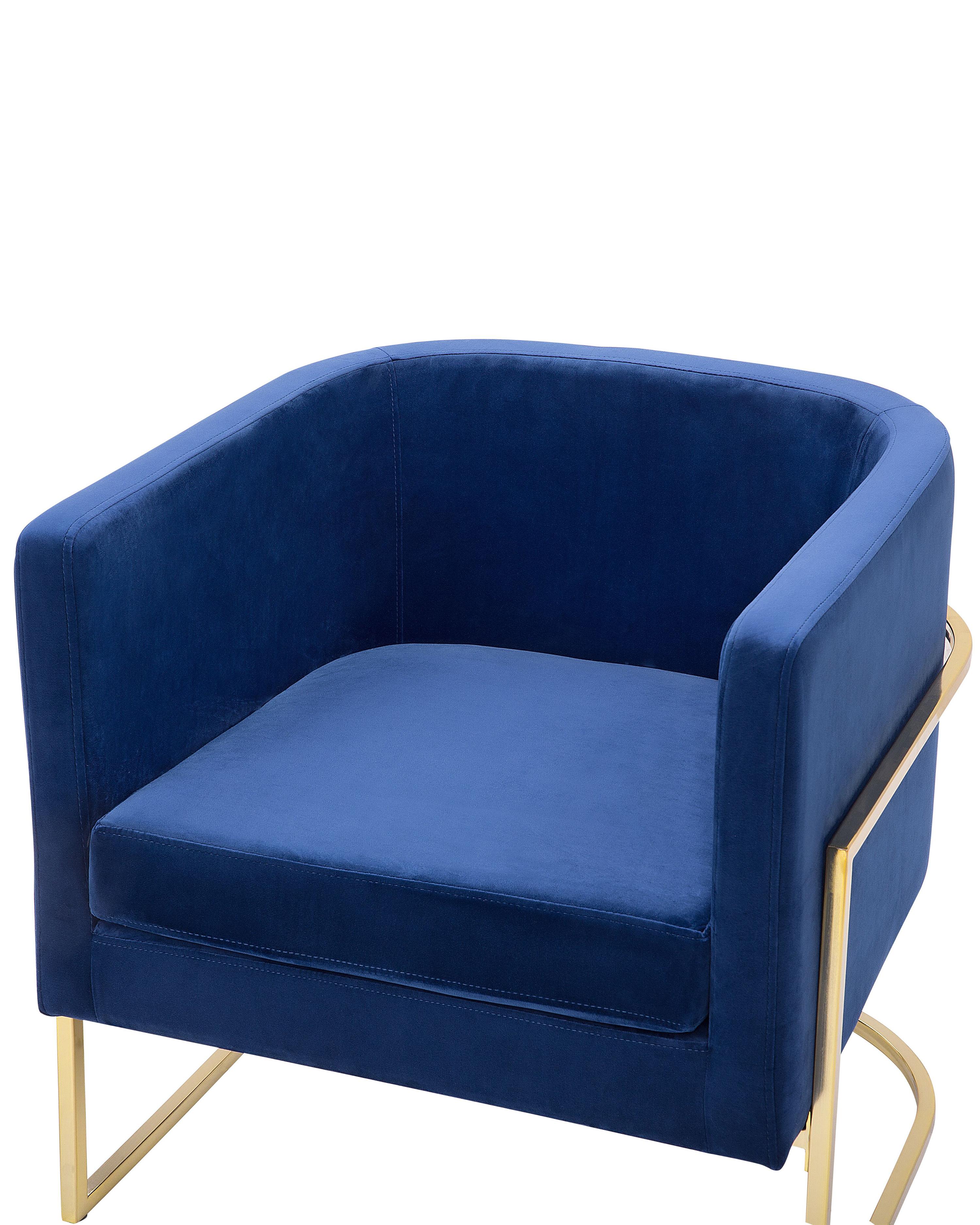Fauteuil SIRKKA Fluweel Donkerblauw