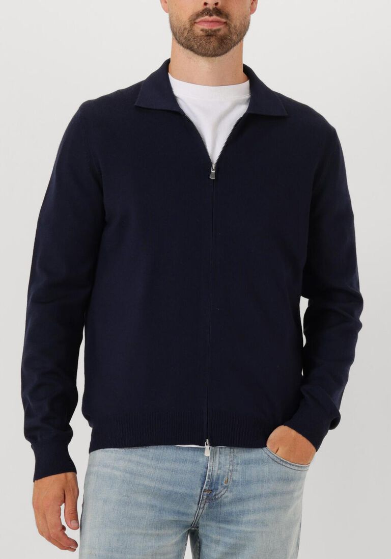 donkerblauwe gran sasso vest jacket zip