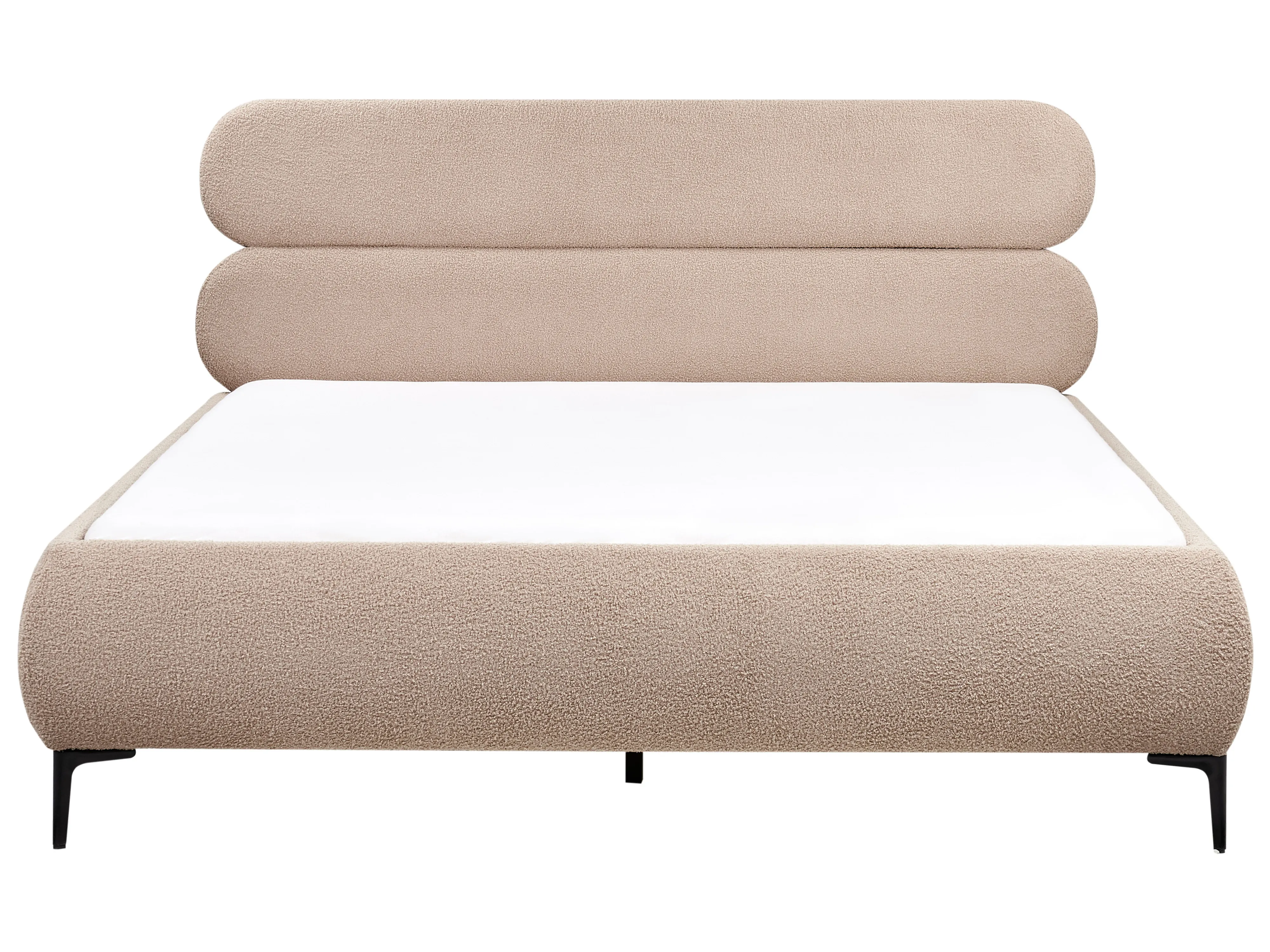 Bed Bouclé LESSAY 180 x 200 cm Taupe