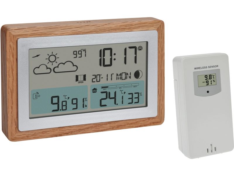 TFA Dostmann Wetterstation Oak Braun Funk-Wetterstation