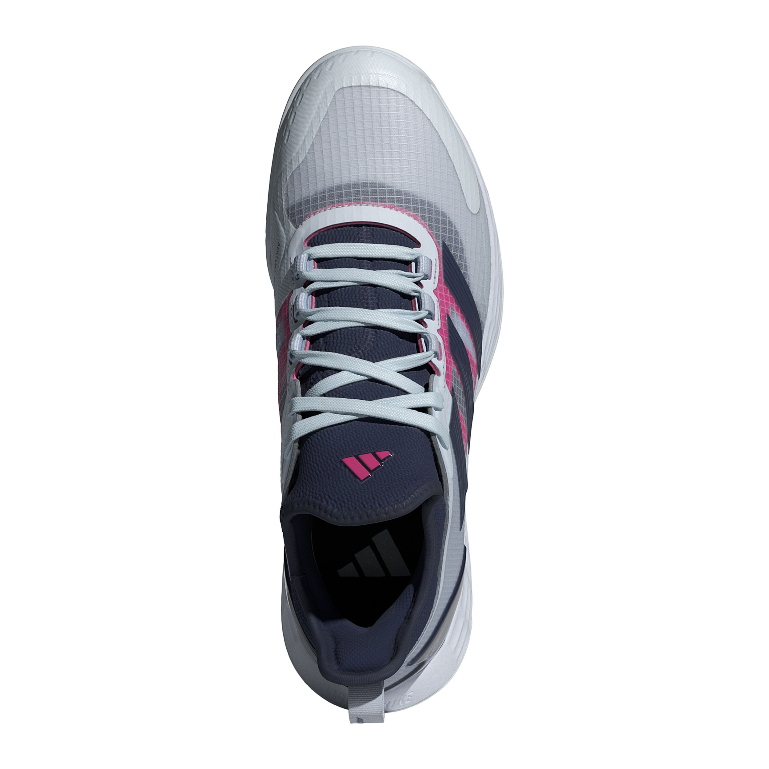 adidas Adizero Ubersonic 4.1 Chaussure Terre Battue Hommes - Gris Clair , Bleu Foncé