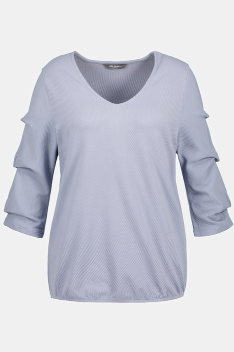 Sweatshirt, Struktur, Oversized, V-Ausschnitt, 3/4-Arm