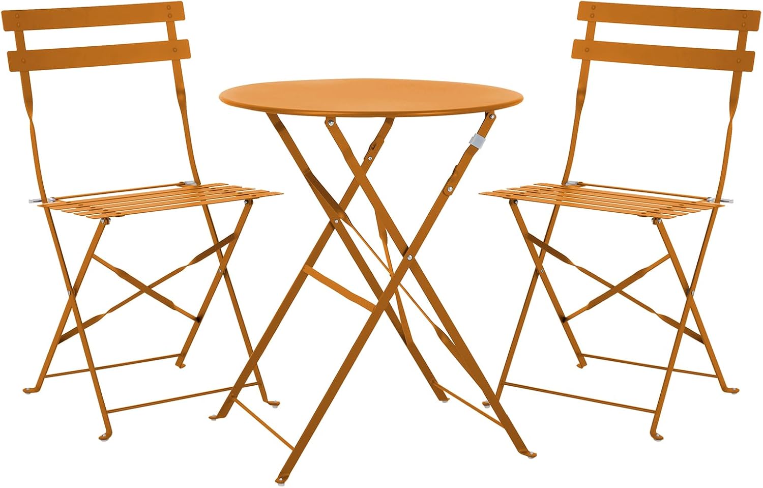 SVITA Berlin Bistro-Set Metall Sitzgruppe Balkon klappbar Tisch Stühle Orange