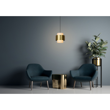 Lucide hanglamp Firmin mat goud/messing Ø30 cm