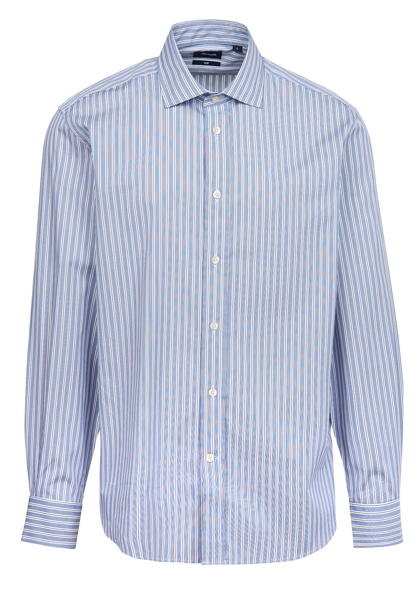 Chemise col classique rayée en coton | Multicolore