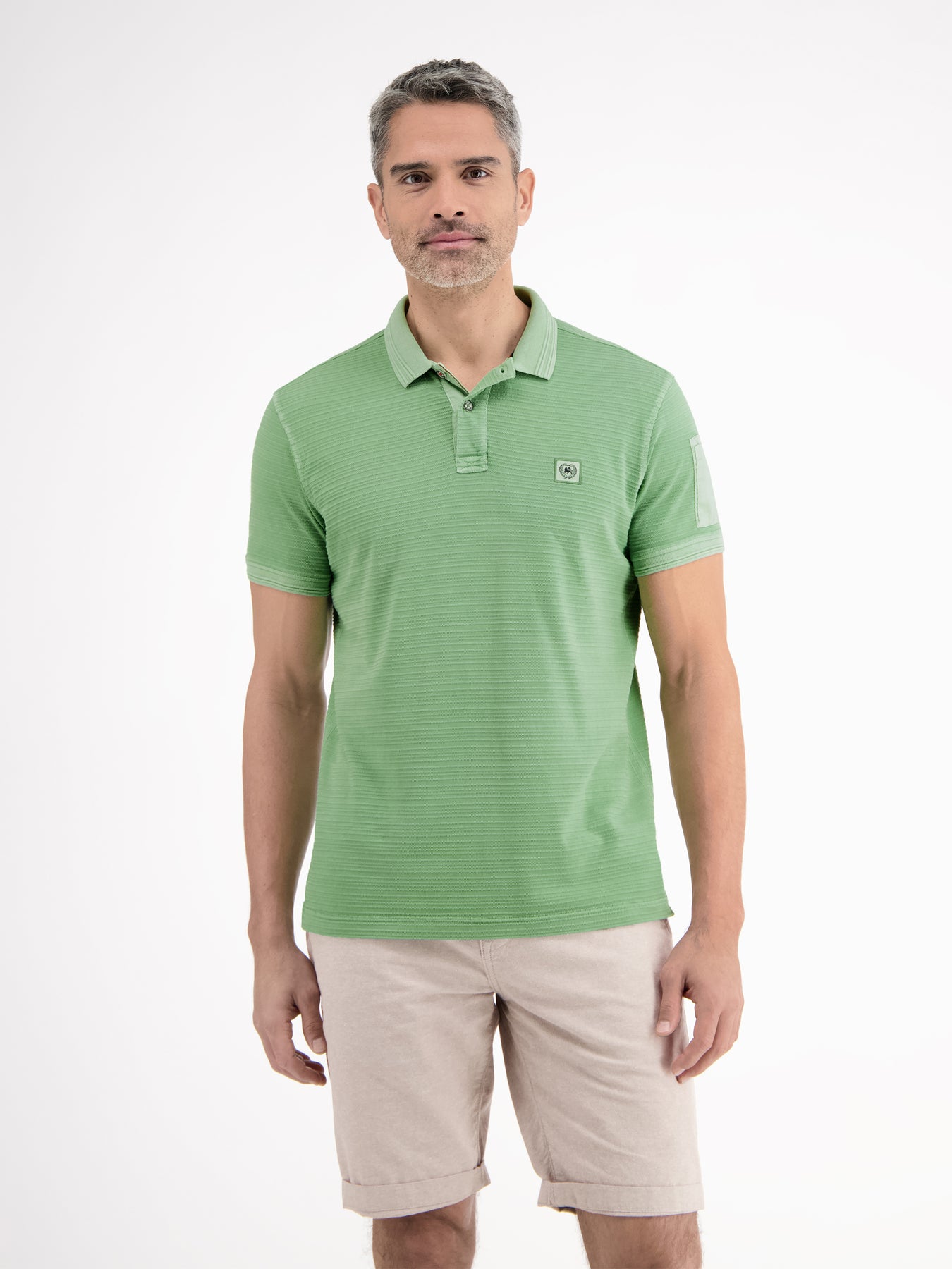 Tonal-gestreiftes Poloshirt für Herren