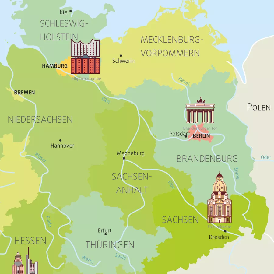 Nikima Poster Kinder Lernposter - Deutschland 2 - in 4 Größen bunt