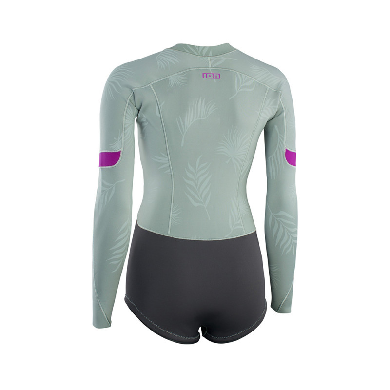 SHORTY FEMME ION AMAZE HOT 1.5MM FRONTZIP MANCHES LONGUES OLIVE