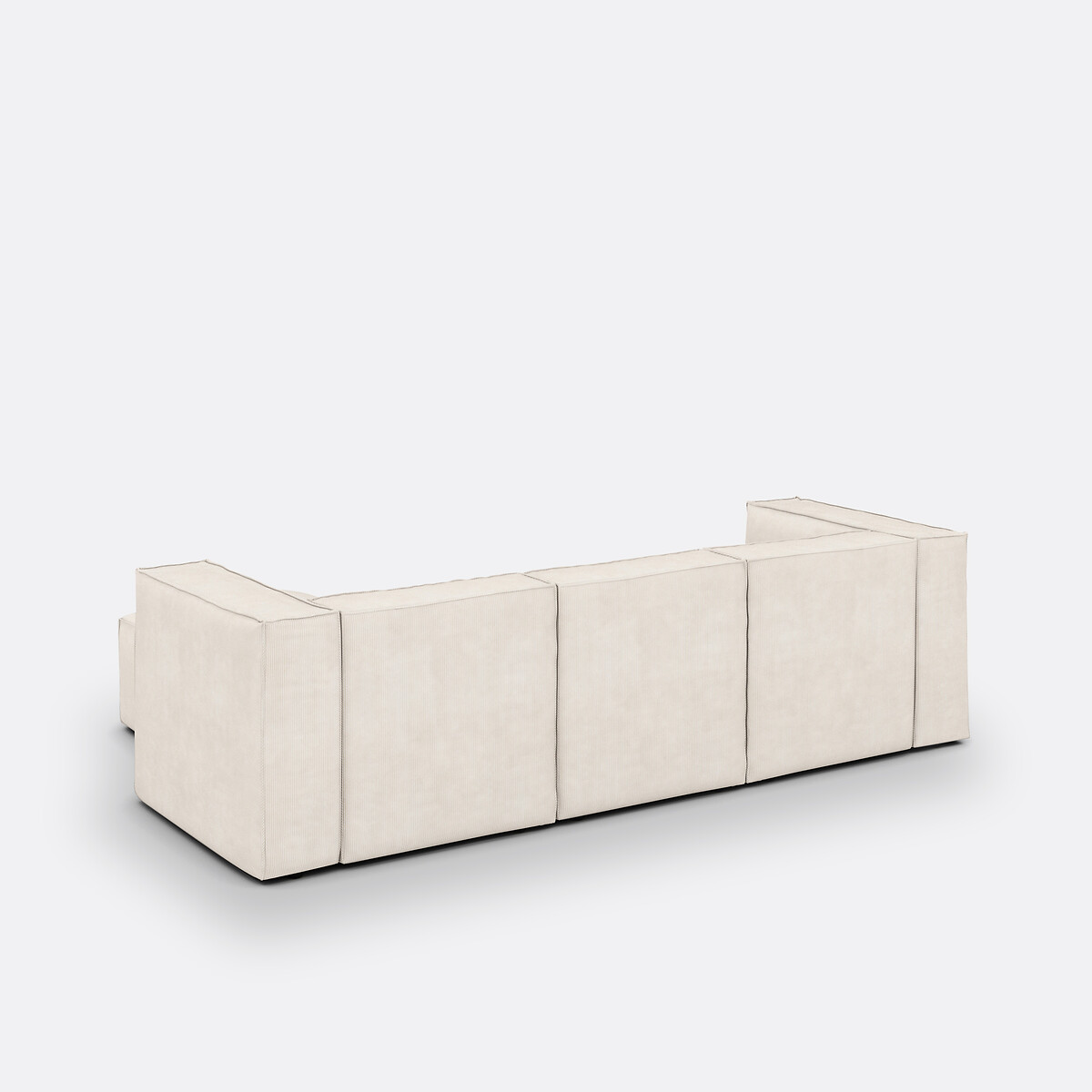 LA REDOUTE INTERIEURS<br>Sofá modular de 3 lugares e 1 pufe em veludo cotelê Seven