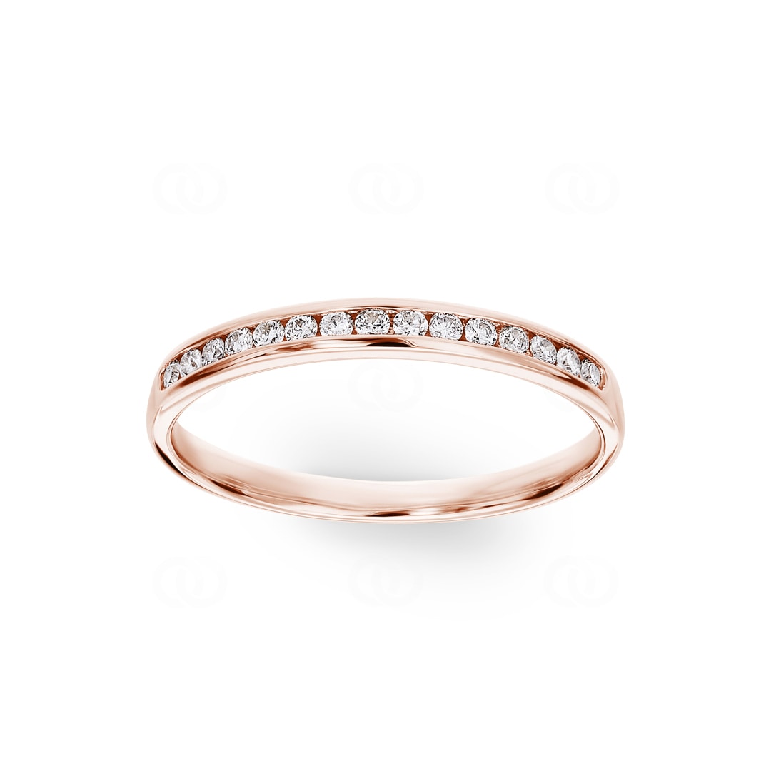 Mémoire-Ring 750/18 K Roségold mit Diamanten 0.17 ct H/si