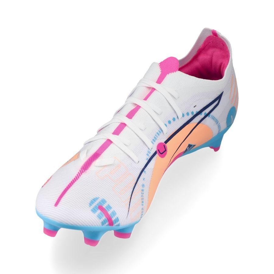PUMA Ultra 5 Match FG/AG Volume Up - Blanc/Bleu/Poison Pink/Fizzy Melon