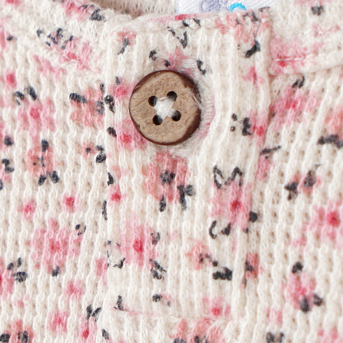 Topomini 2 Newborn Langarmshirts aus Waffel-Piqué weiss / rosa