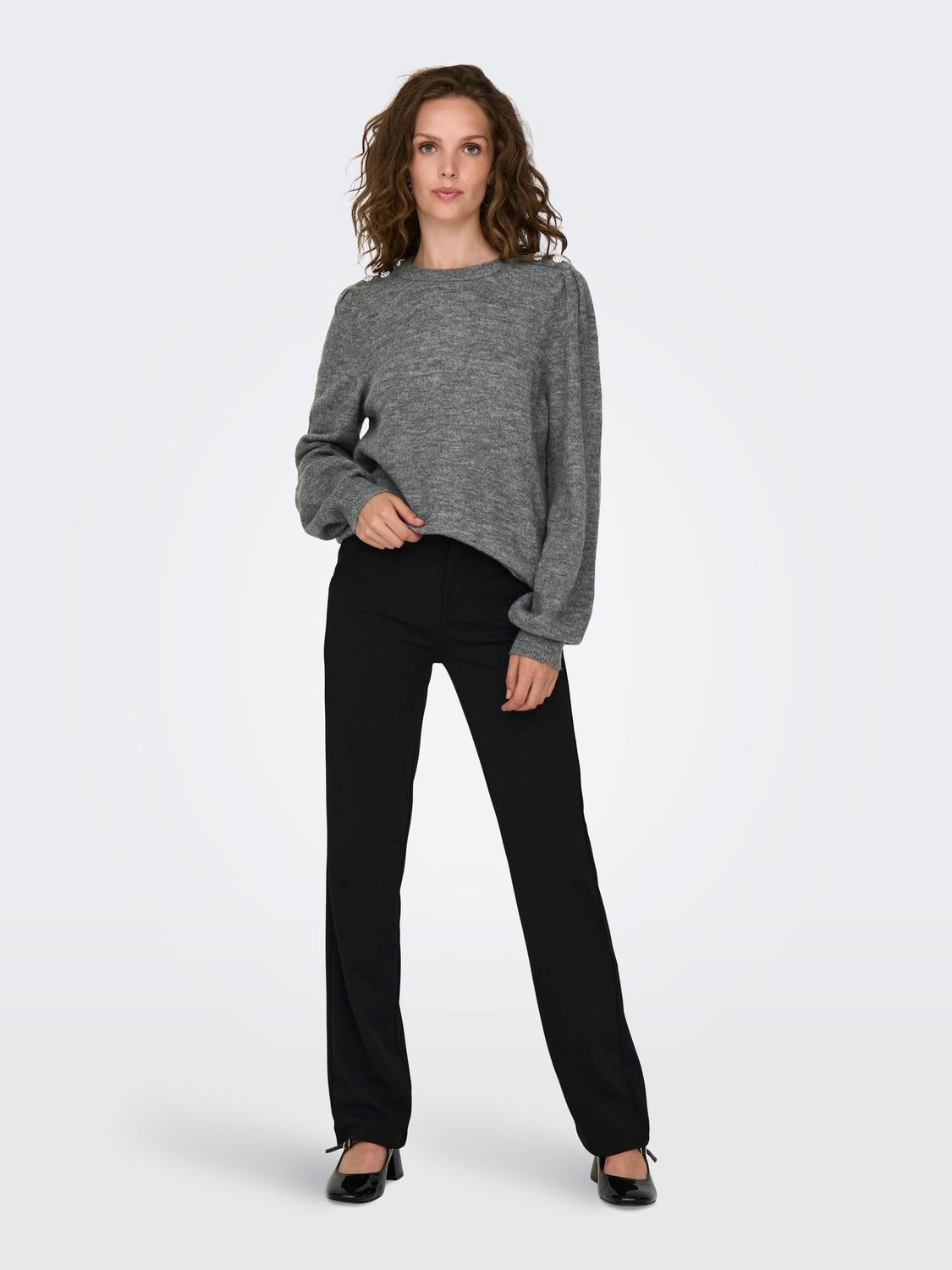 JDYELANORA Strickpullover Dark Grey Melange