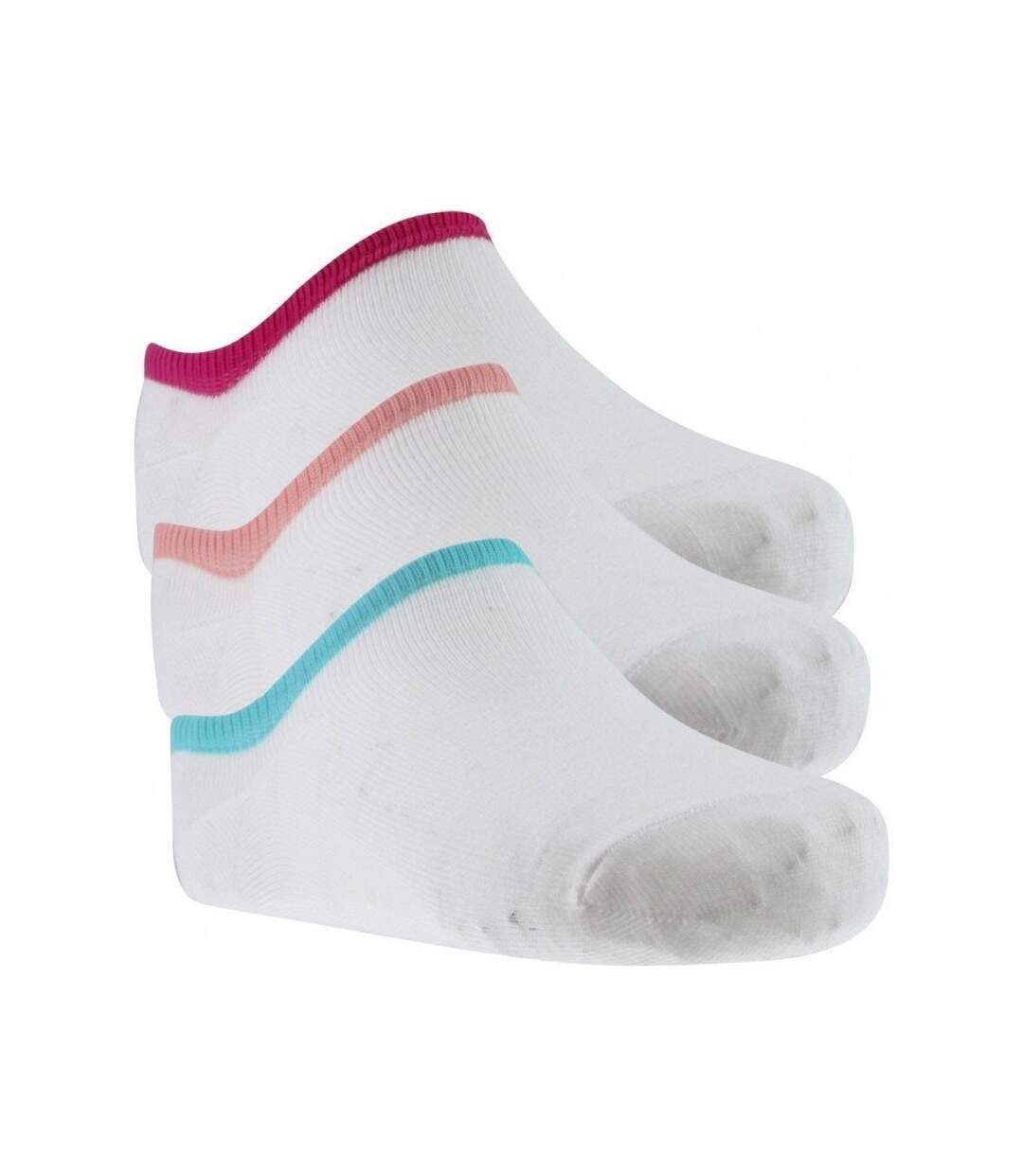 TWINDAY Lot de 3 paires de Socquettes Femme Coton LESINVISIBLES Blanc