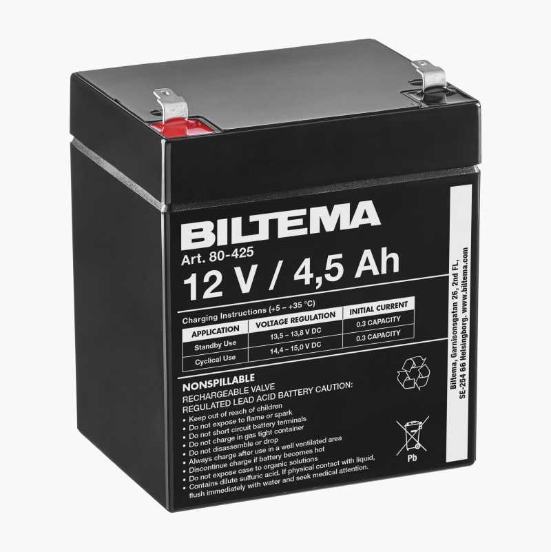Blybatteri, 12 V, 4,5 Ah, 90 x 70 x 101 mm