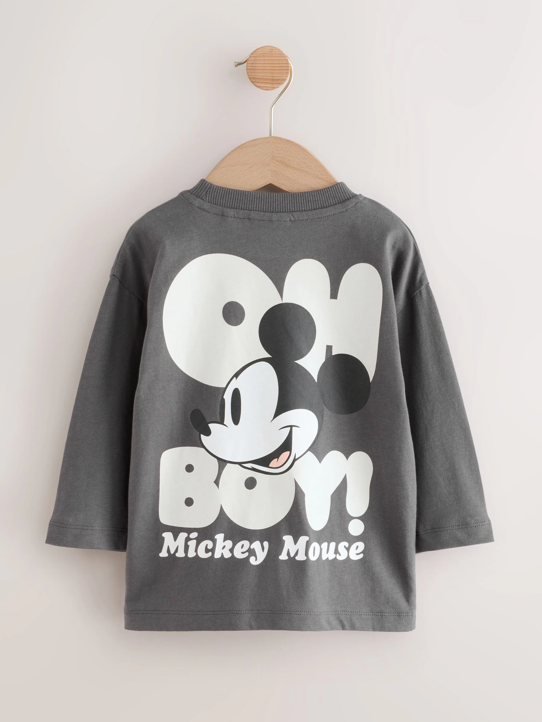 Antraciet - Mickey Mouse Long Sleeve T-Shirt (3mths-8yrs)