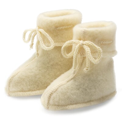 Babyschuhe Merinofleece, Natur