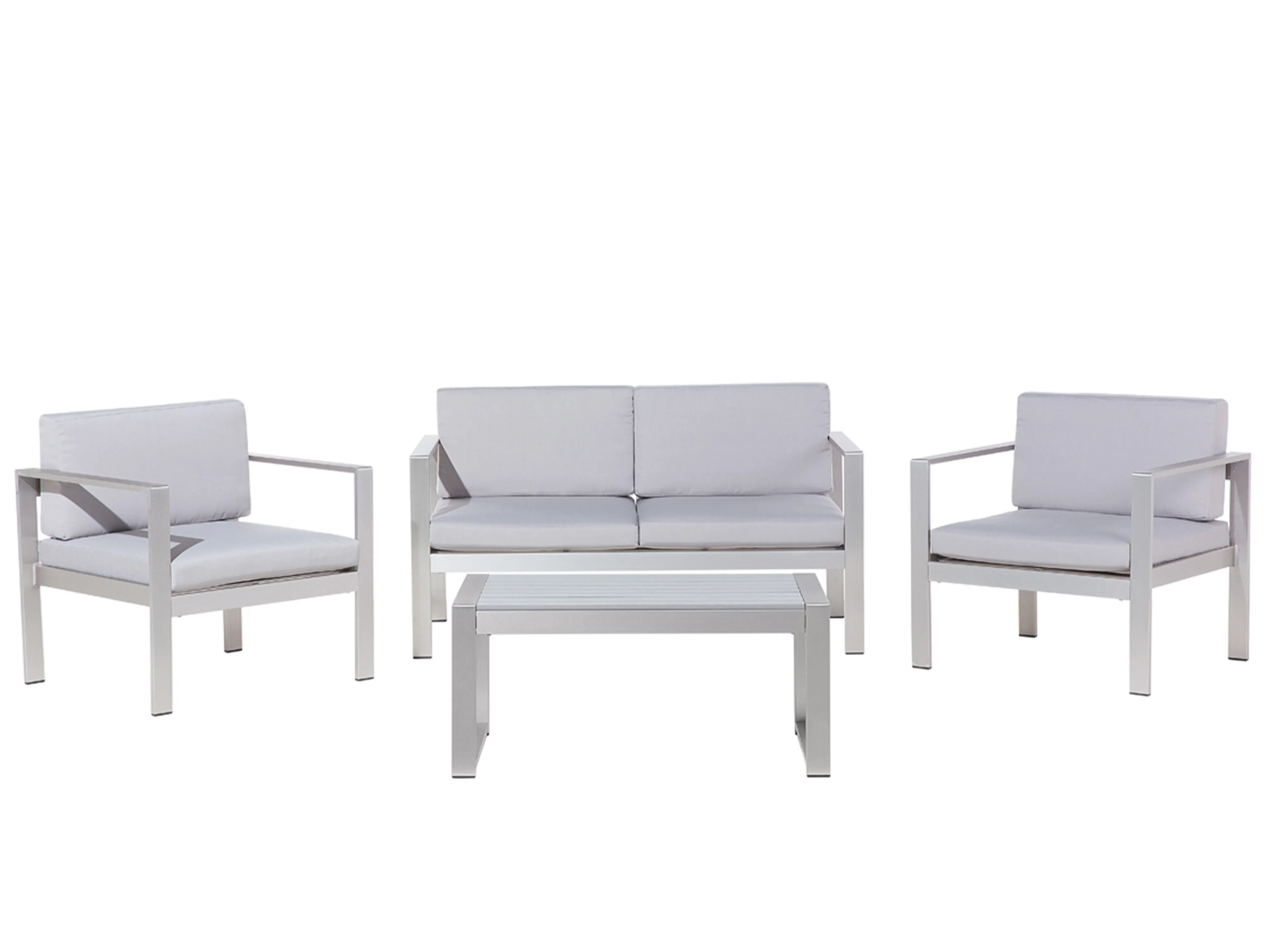 Loungeset met tafel 4-zits SALERNO Metaal Lichtgrijs