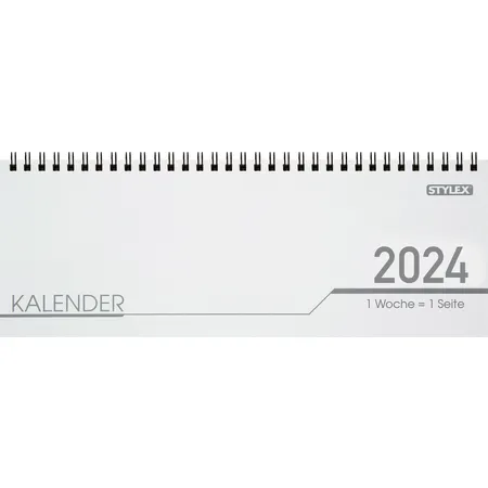 STYLEX Schreibtischkalender 2024, quer 1 Woche auf 1 Seite