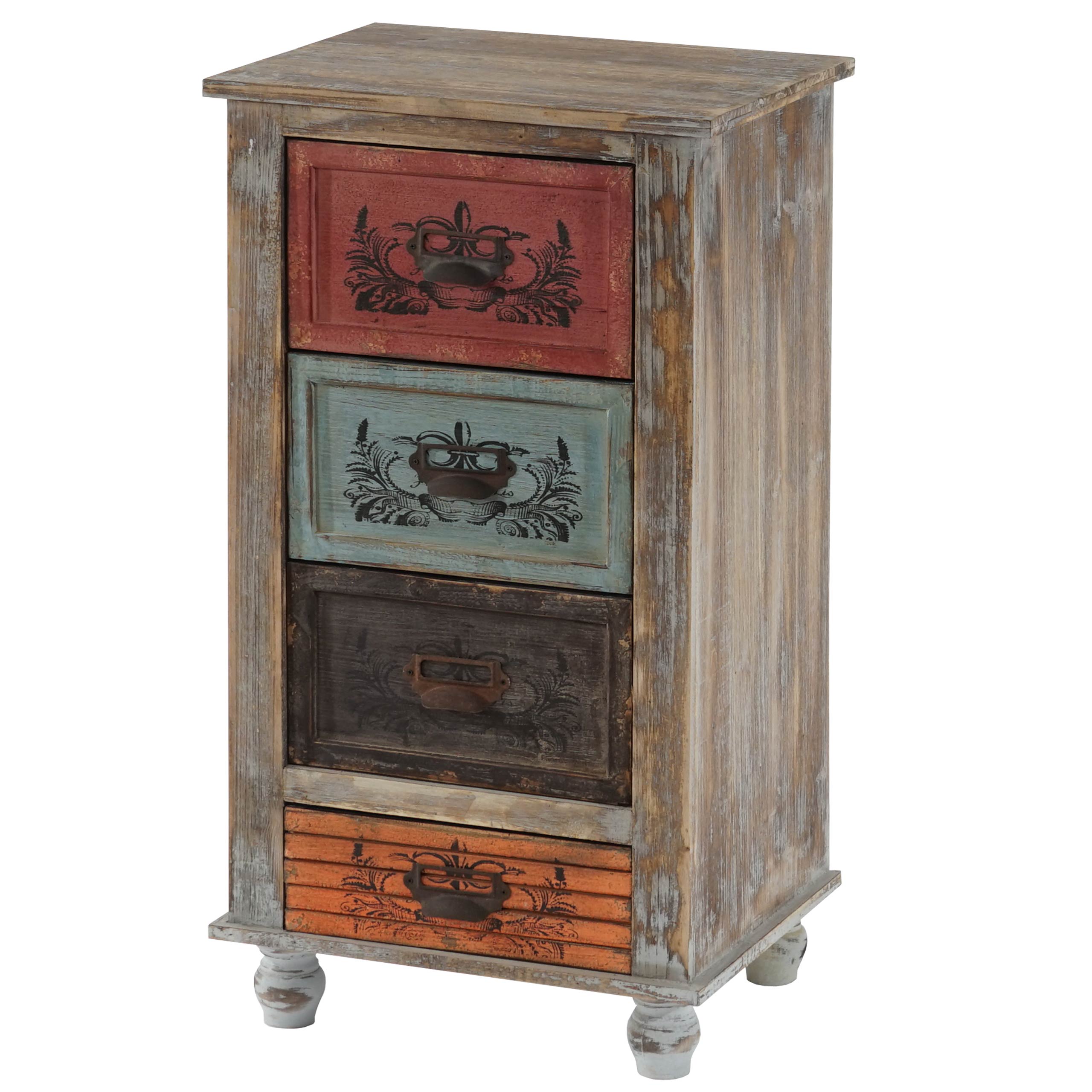 Kommode Funchal Schubladenkommode Schrank Shabby-Look, Vintage, 79x43x33cm