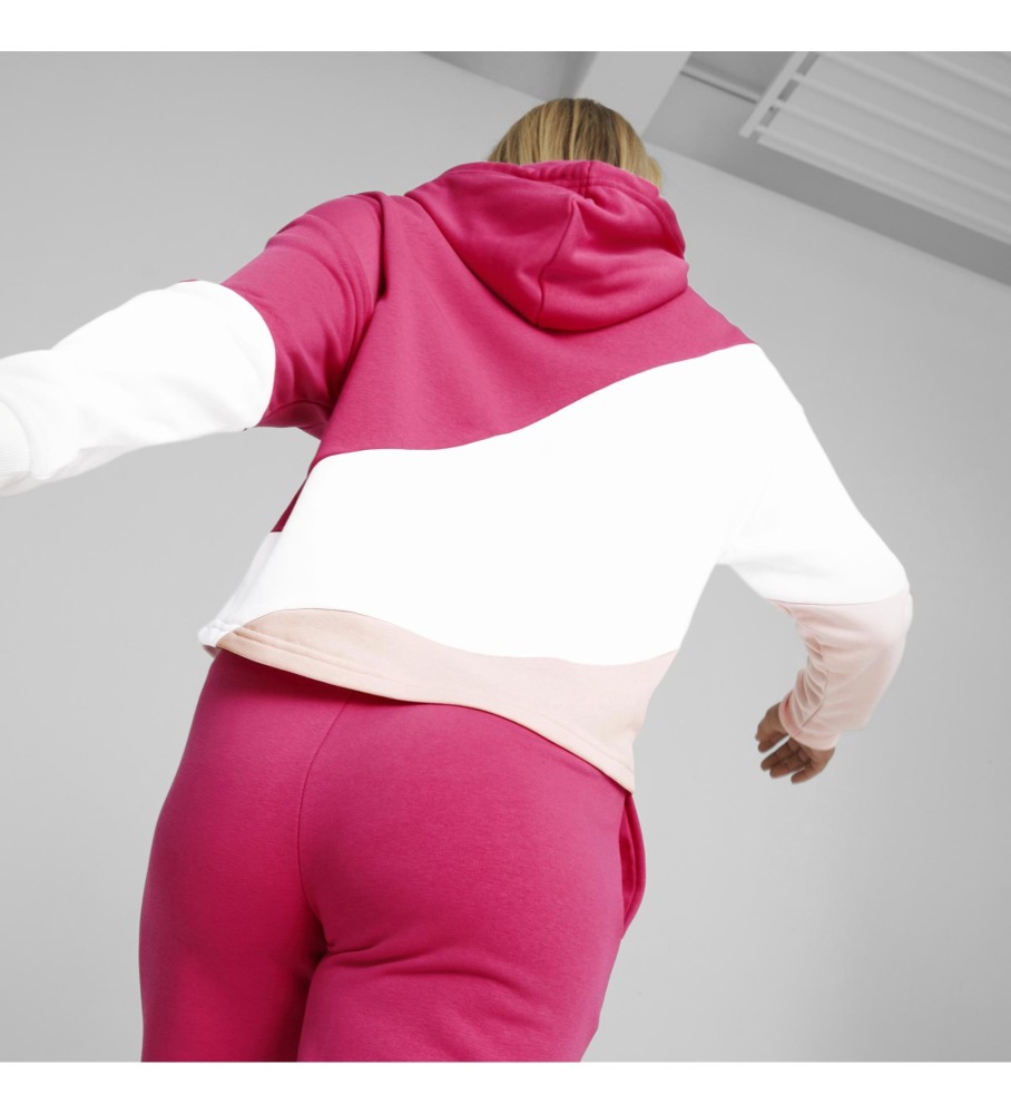 Moletom Puma Power Cat, rosa e branco