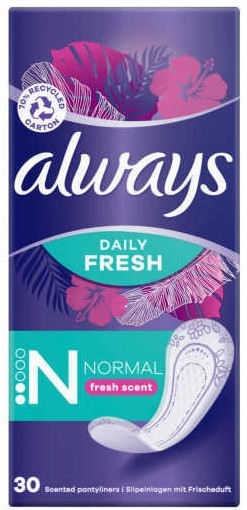 Always Dailies Inlegkruisjes Fresh & Protect Normal 30 stuks