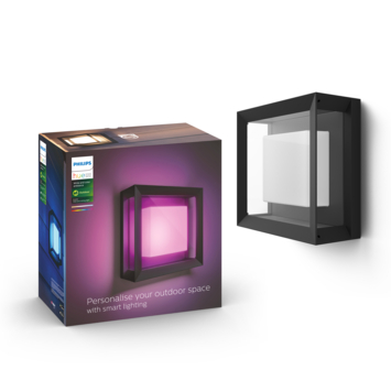 Philips Hue muurlamp zwart - wit en gekleurd licht 15W - vierkant