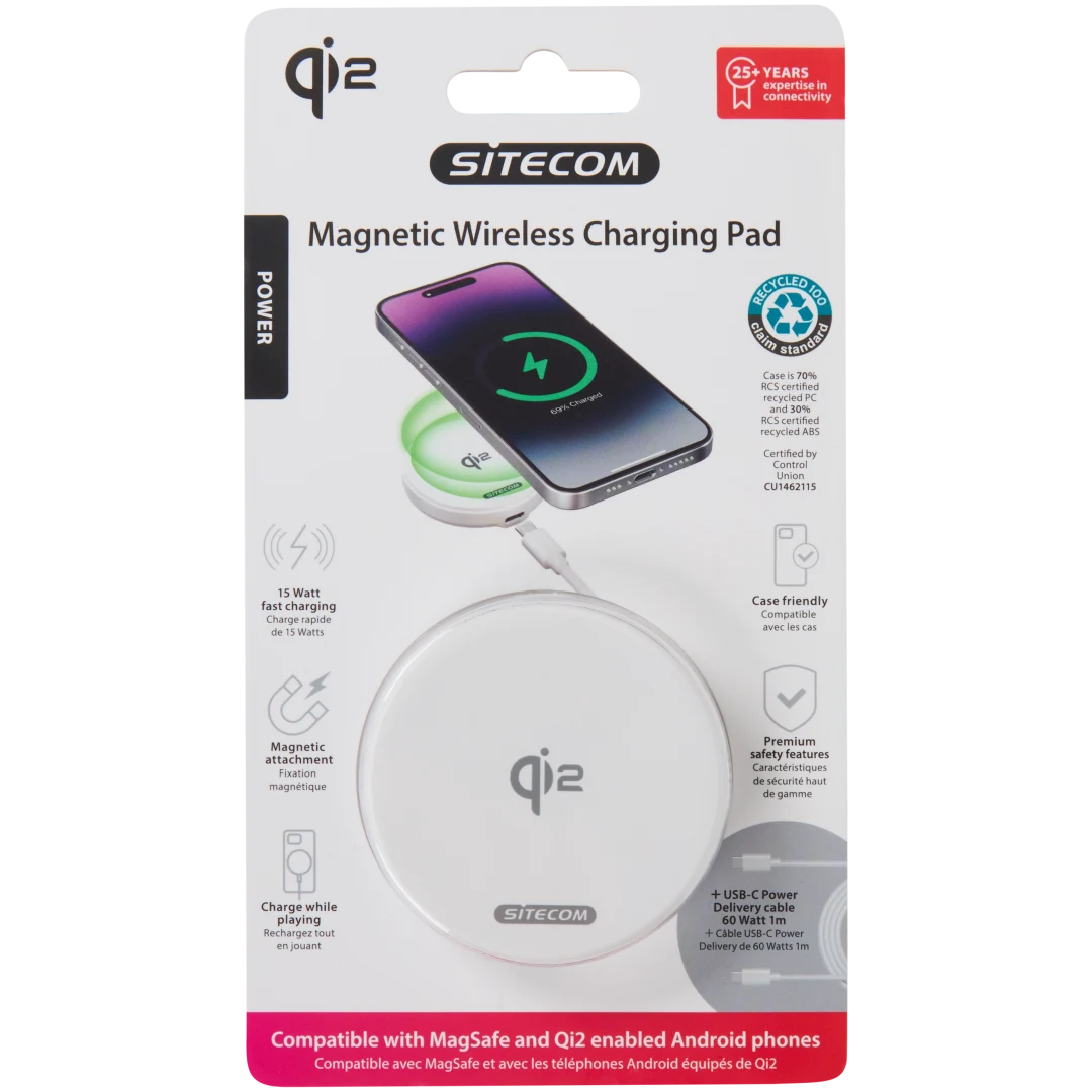 Chargeur magnétique sans fil Sitecom