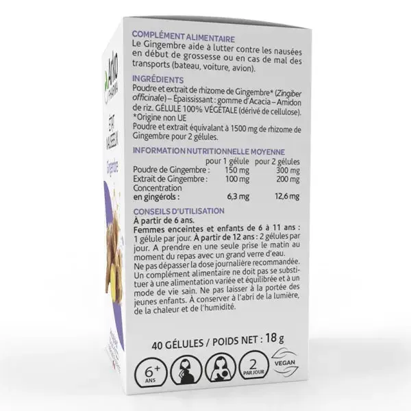 Arkopharma Arkogélules Gingembre Bio 40 gélules