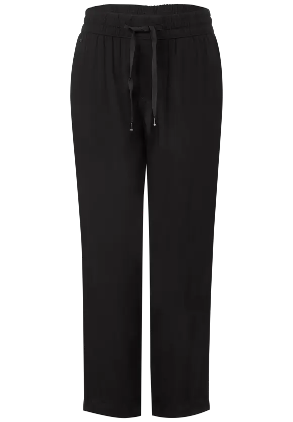 Loose Fit Viskose Hose - Black