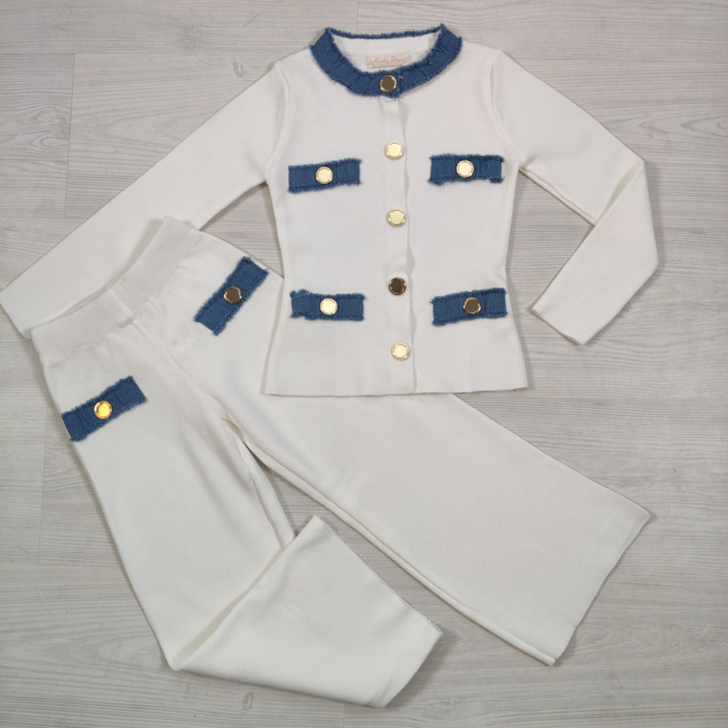 Denim Chic Suit Set - wit