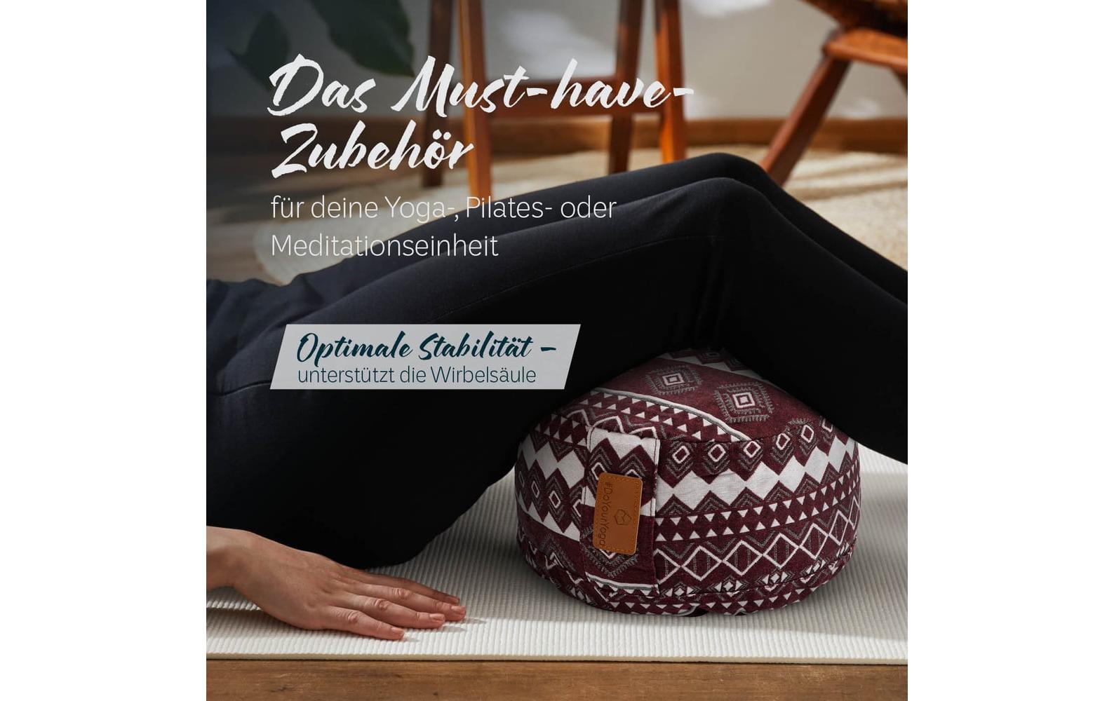 Yoga-Kissen Vishnu Dinkelspelz, Rot/WeissYoga-Zubehör