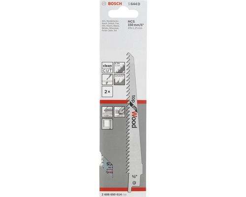 Reciprozaagblad Bosch S 644 D, verpakking van 2
