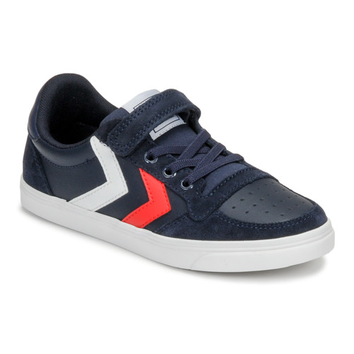 hummel - SLIMMER STADIL LEATHER LOW JR - Bleu