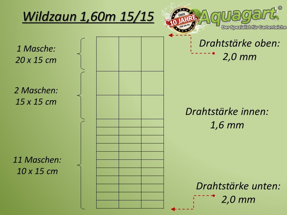 100m wildhek, boshek, weidehek, draadhek, geknoopt gaas 160/15/15