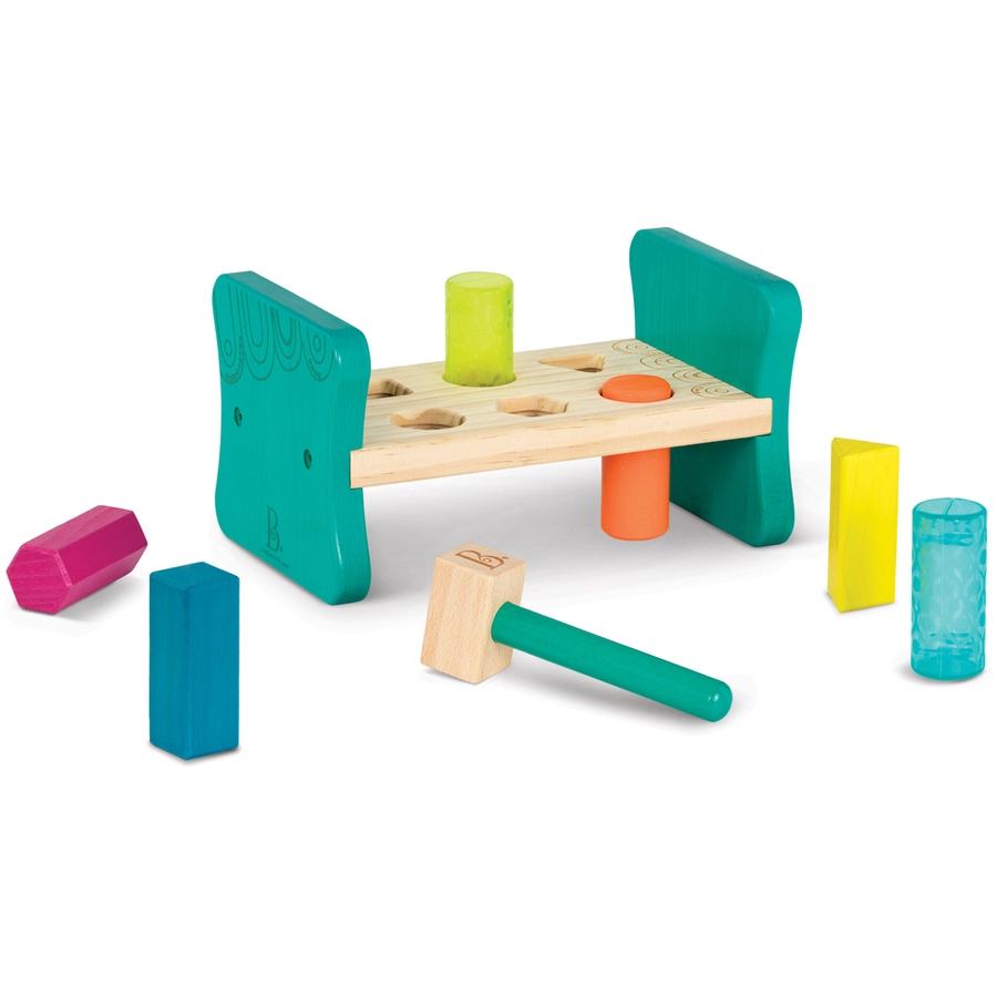 B.TOYS B. Pound & Play - Buntes Steckspiel mit Hammer Mehrfarbig