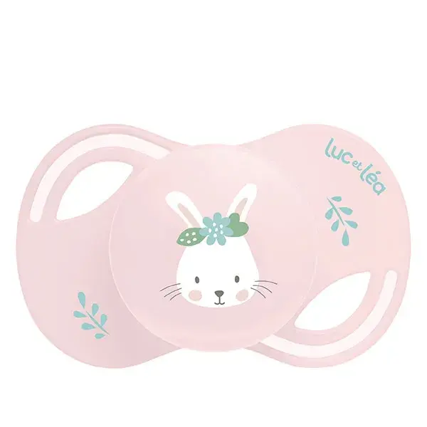 Luc et Léa Collection 2 Sucettes Anatomiques Tetine Extra-slim 0-6 mois Lapin
