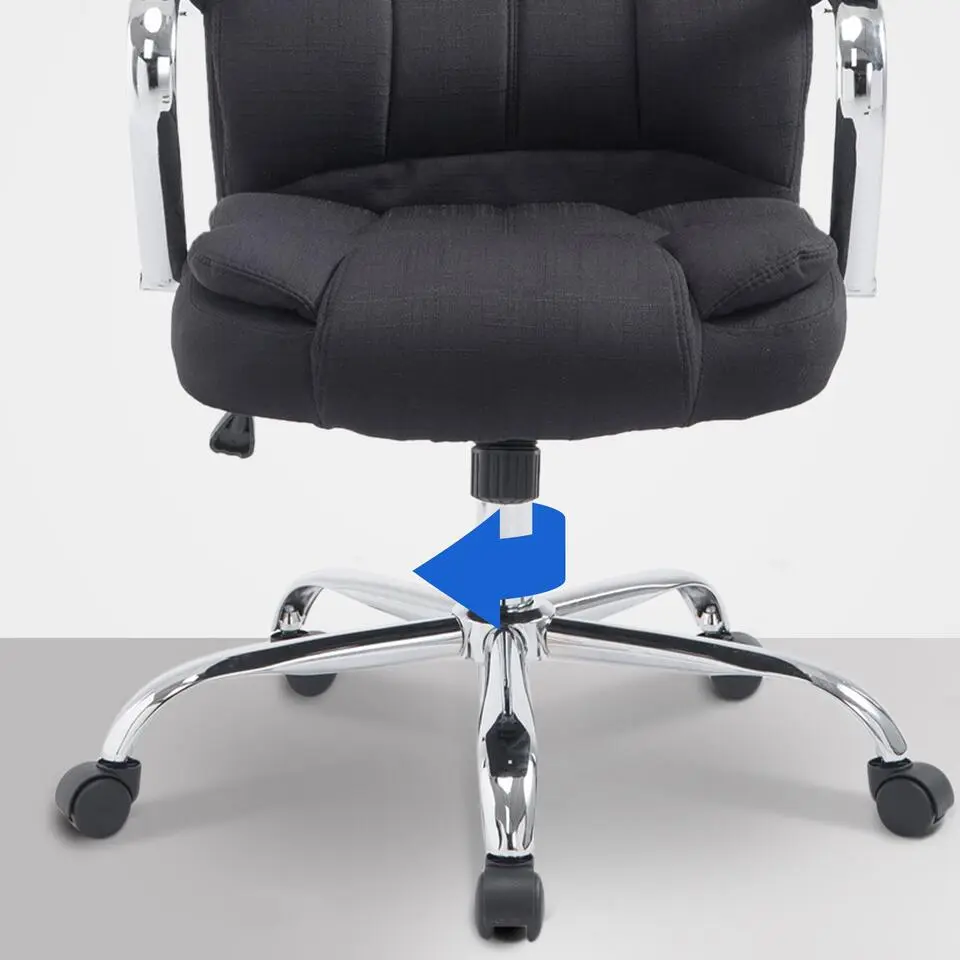 CLP Bureaustoel XXL Xanthos chroom Frame - Stof - zwart