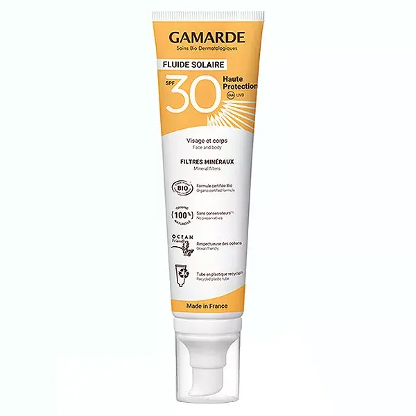 Gamarde Solaire Fluide Haute Protection SPF30 Bio 100ml