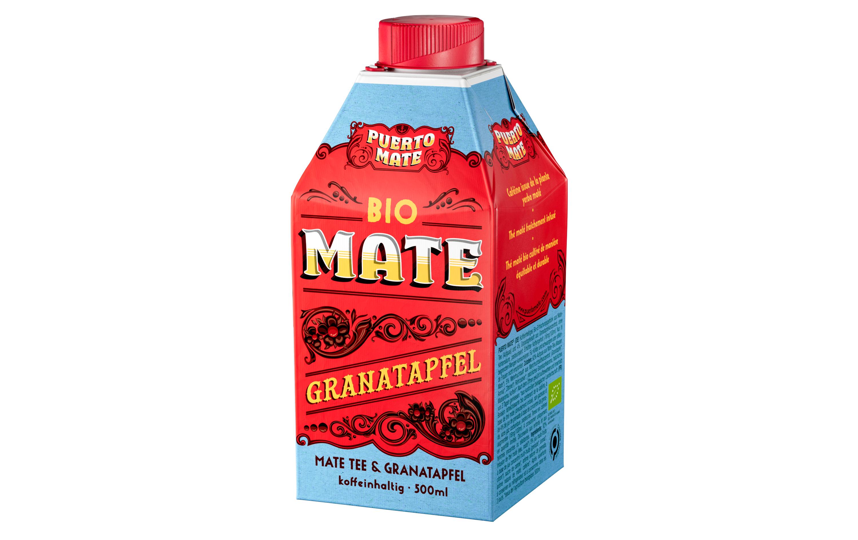 Bio – Mate & Granatapfel 8 x 0.5 lKoffeinhaltiges Erfrischungsgetränk aus Mate-Tee