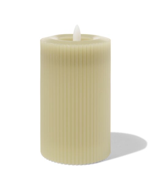 bougie nervurée LED avec cire Ø7.5x12.5 vert clair