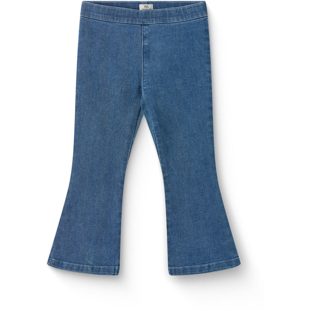 Køb COPENHAGEN COLORS Lt. Blue Indigo Washed Jeggings W. Flare- Super Stretch