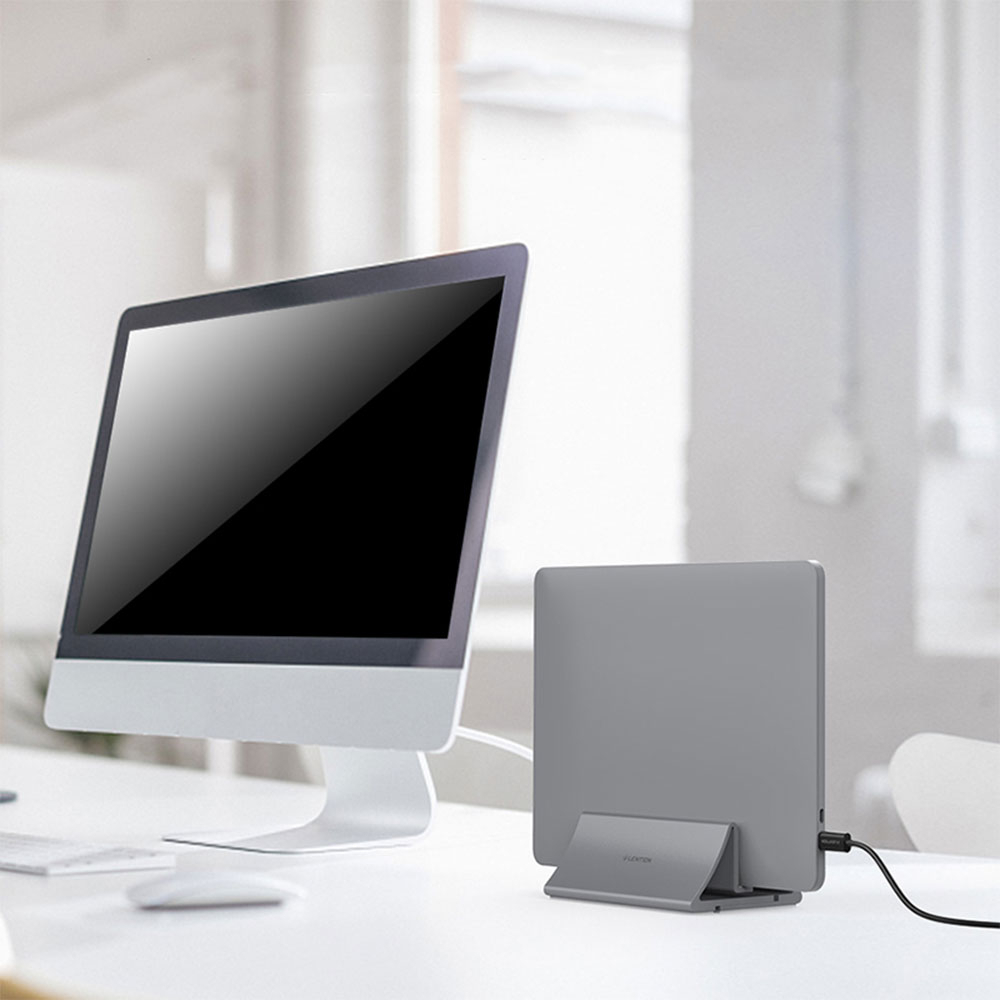 Aluminium Desktop Tisch Ständer Vertical Stand Macbook / Notebook - Space Grau