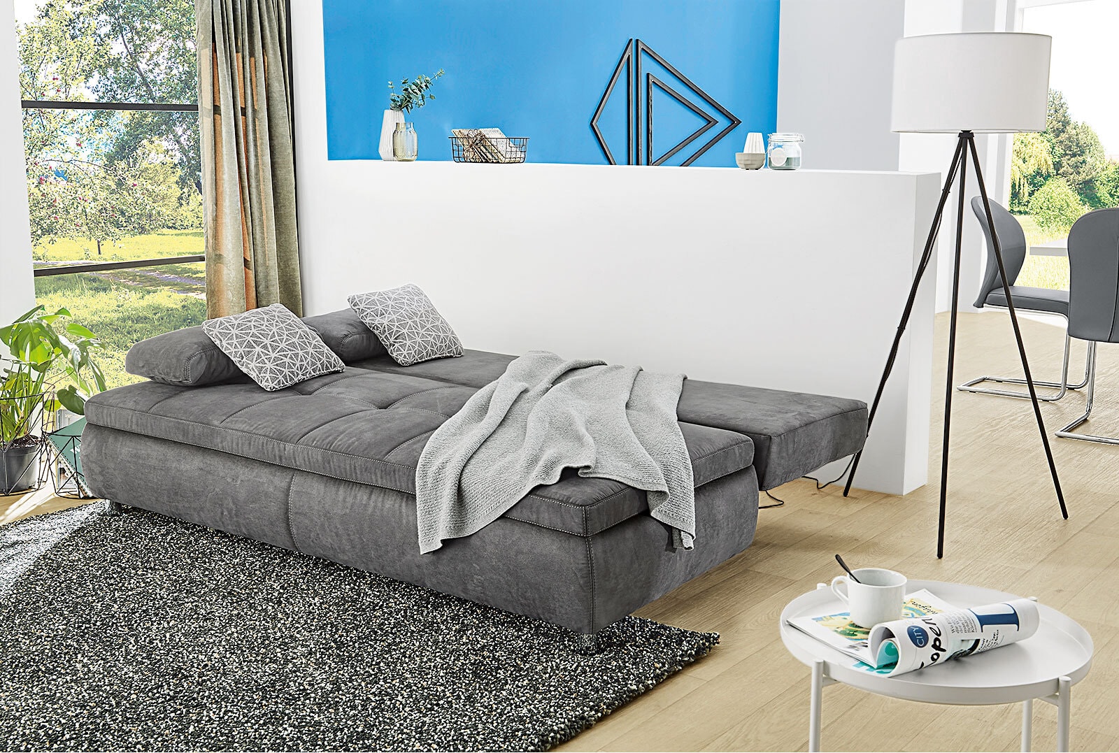 Schlafsofa Antonio Microfaser Grau ca. 145 x 200 cm