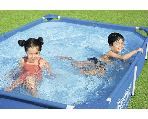 Opzetzwembad Bestway Family rechthoekig 221x150x43 cm zonder accessoires blauw