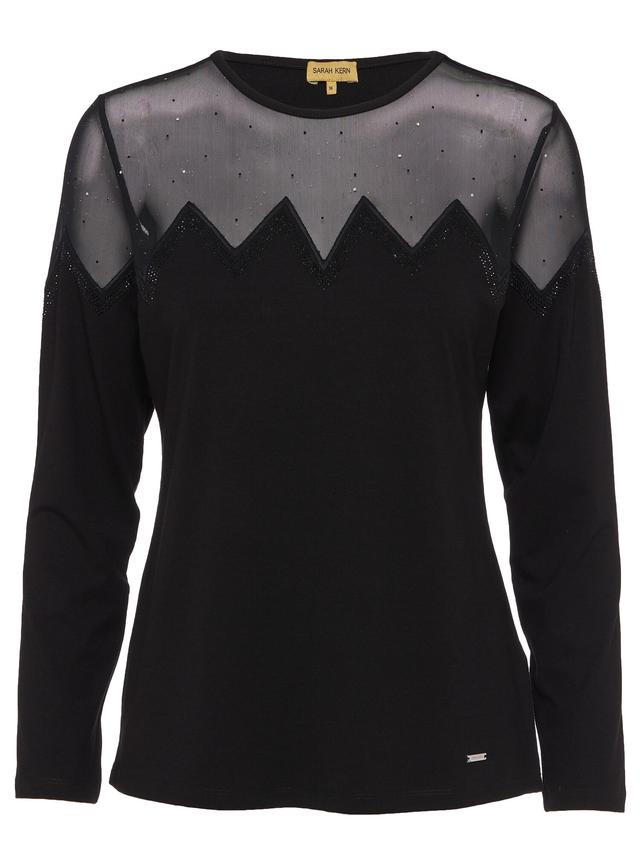 Shirt mit transparentem Besatz