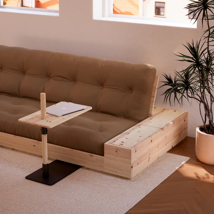 Karup Design - Base Schlafsofa mit Aufbewahrung, Kiefer klar lackiert / ivory